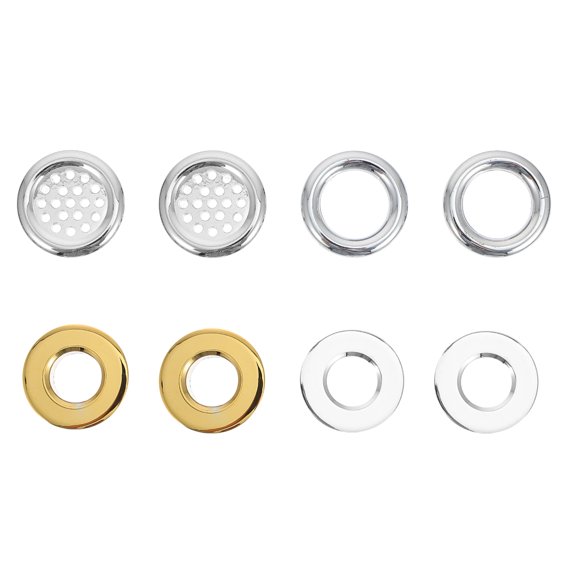 PAMINGONO Bright Chrome 8Pcs Overflow Cover Rings Easy Installation Sink Components