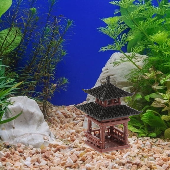 PAMINGONO Brown Mini Figurine Plastic Aquarium Decor Elegant Design for Fish Tank Decorations 2.5 x 2.5 x 5 Inches