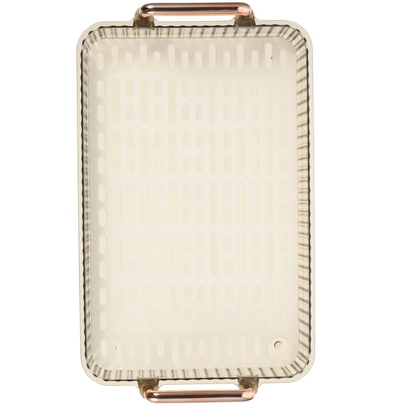 PAMINGONO Brown Plastic Dish Drain Tray for Kitchen Storage Drainer Drying Rack 15.5 x 10.5 inches