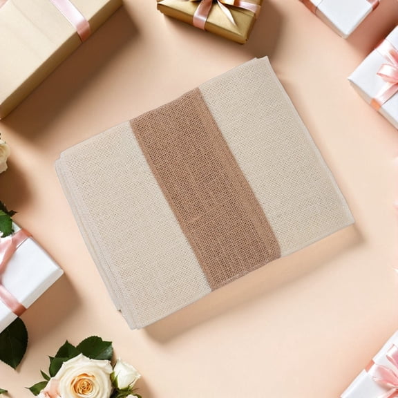 PAMINGONO Rustic Farmhouse Burlap and Linen Table Runner for Wedding, Festival, Party, and Home Decoration