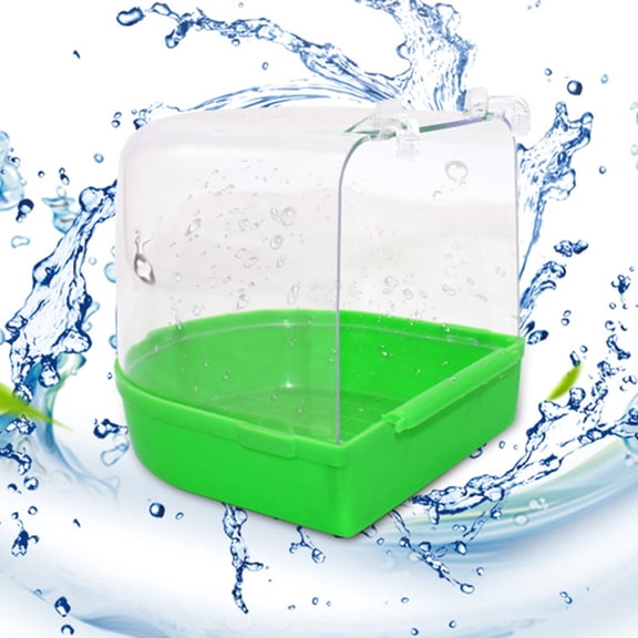 PAMINGONO Caged For Small Birds Covered Bath Cage For Canary Parrot Random Color Bathing For Parakeets Finches