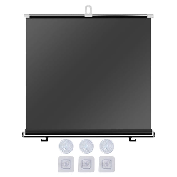 PAMINGONO Car Visors For Windshield Sun Shade Heat Shielding Black Rectangular Pvc Metal 1Pcs 49.2X18.9X1.2In
