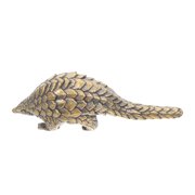 PAMINGONO Cast Metal Statue Artisan Craft Golden Pangolin Decor For Office 1Pcs