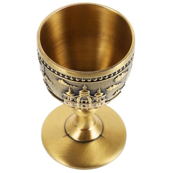 PAMINGONO Elegant Copper Alloy Goblet Cup with Unique Design for Home Use