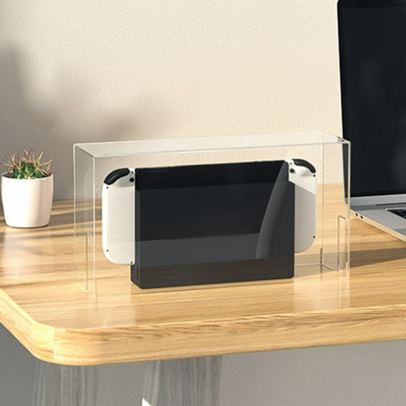 PAMINGONO Clear Acrylic Protective Storage Box for Game Console with Transparent Display Cover and Design