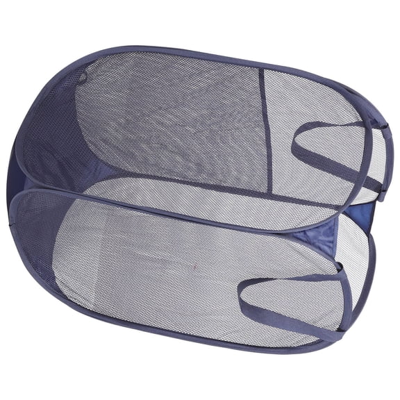 PAMINGONO Foldable Dark Blue Dirty Clothes Hamper with Handles for Home and Outdoor Use