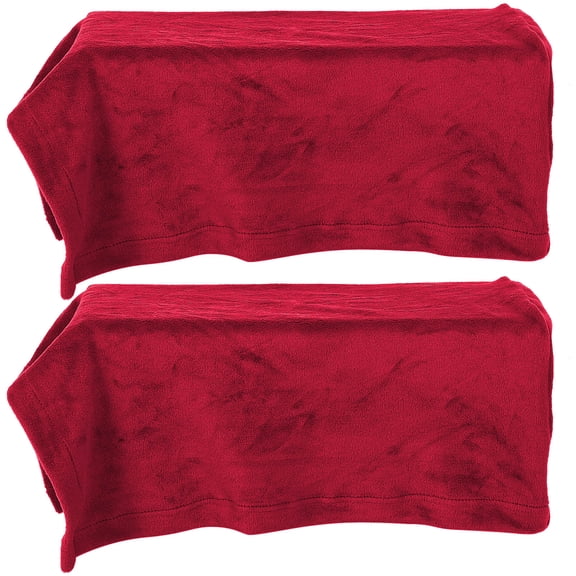 PAMINGONO Stretchable Sofa Arm Covers in Dark Red for Protection 1Pair