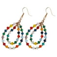 thumbnail image 1 of PAMINGONO Crystal Beaded Dangle Earrings for Women Golden Artificial Crystal Alloy Fashionable Ear Decor 1 Pair, 1 of 8