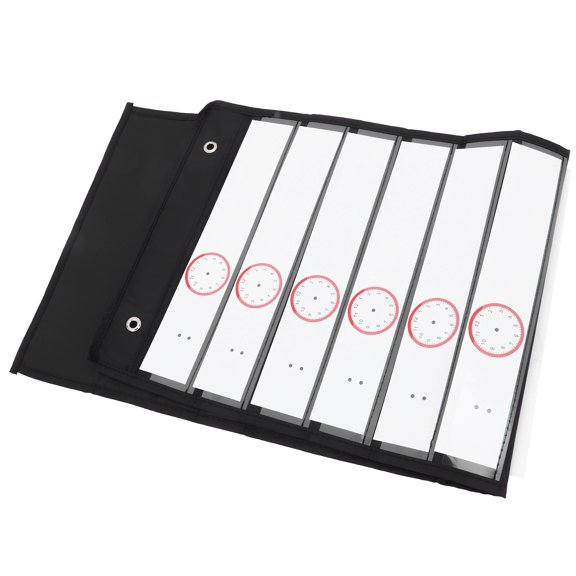 PAMINGONO Daily Schedule Pocket Chart with Hanging Hooks, Black Oxford Pet
