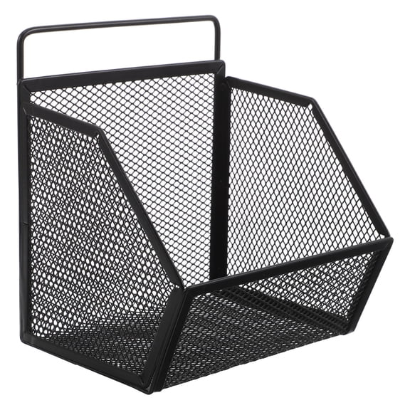 PAMINGONO Wall Mountable File Storage Black Metal for Home Study Area 1Pack