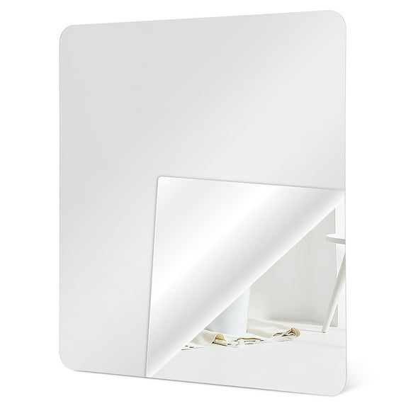 PAMINGONO Frameless Silver Acrylic Mirror for Home Decor High Clarity Unbreakable