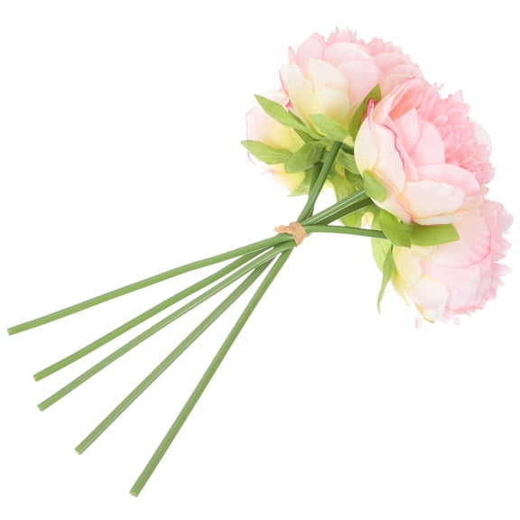 PAMINGONO Deep Pink Simulated Flower Plant Raw Silk for Room Decoration 1 Set