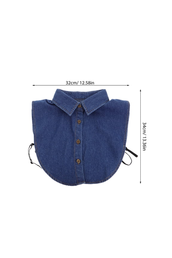 Versatile Denim Dicky Collar Sky Blue Fashionable Wardrobe Addition
