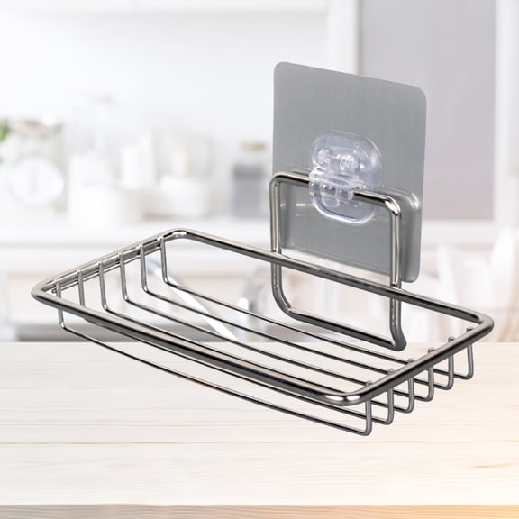 PAMINGONO Dish Drainer Rack Stainless Steel Soap Tray Silver Drainable for Bath 1Pack