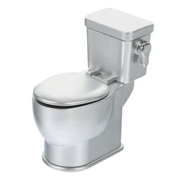 PAMINGONO Dollhouse Simulated Toilet 1Set Miniature Bathroom Prop with Built-in Battery for Home Decor