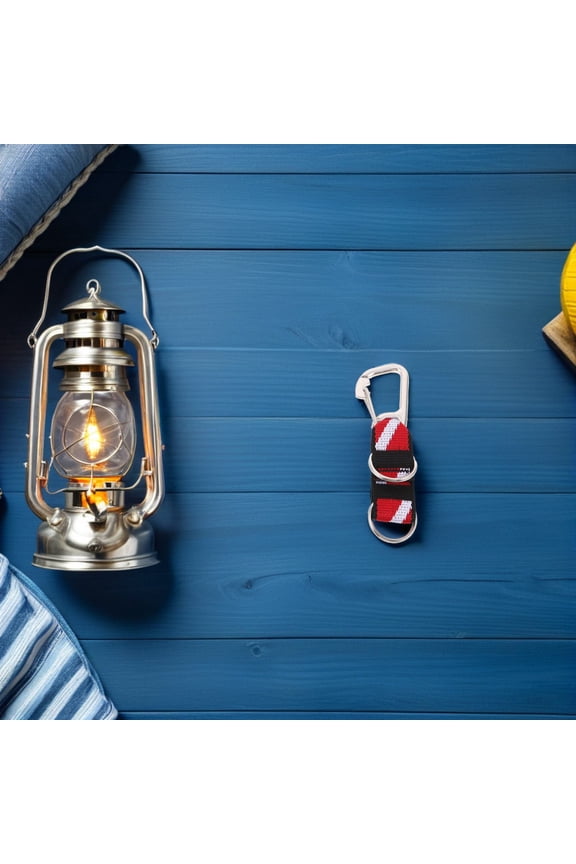 Scuba Diving Keychain with Webbing Clip and Dive Flag for Secure Regulator Mouthpiece Attachment