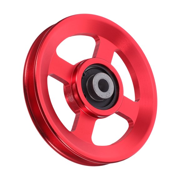 PAMINGONO Heavy Duty Aluminum Alloy Fitness Pulley Wheel for Gym Workouts with Large Diameter Compatibility in Red 114mm