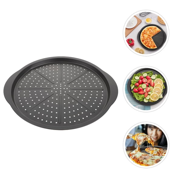 PAMINGONO 1Pc Kitchen Bakeware Carbon Steel Pizza Baking Pan with Scratch Resistant Surface