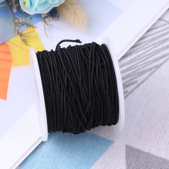 PAMINGONO Elastic Line 50M Black Plastic Strong Diy Beading Cord For Handmade Enthusiasts 1 Roll
