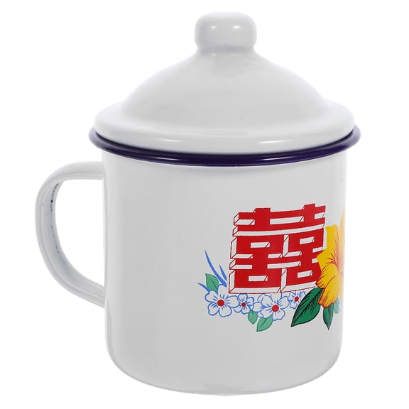 PAMINGONO Retro Enamel Cup White Lightweight Compact Design for Travel