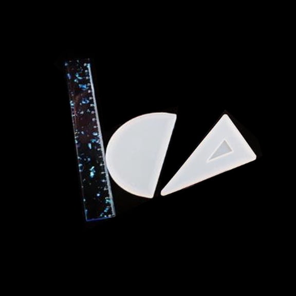 PAMINGONO Silicone Ruler Mold White 1 Set Straight Ruler 8.3x1.1x0.3in