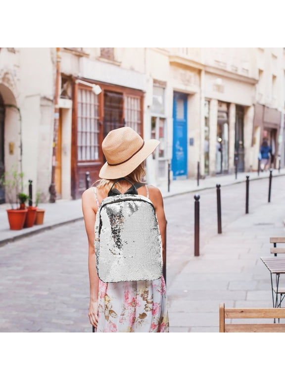 Fashion Sequin PU Backpack, Breathable Lightweight Daypack for Women, Travel, Outdoor, School & Daily Use