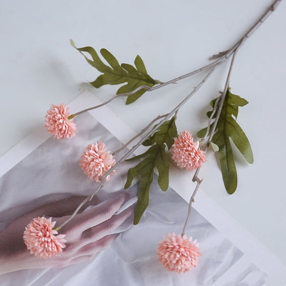 PAMINGONO Faux Dandelion Pink 3Pcs For Lifelike Flower Decoration In Homes And Offices