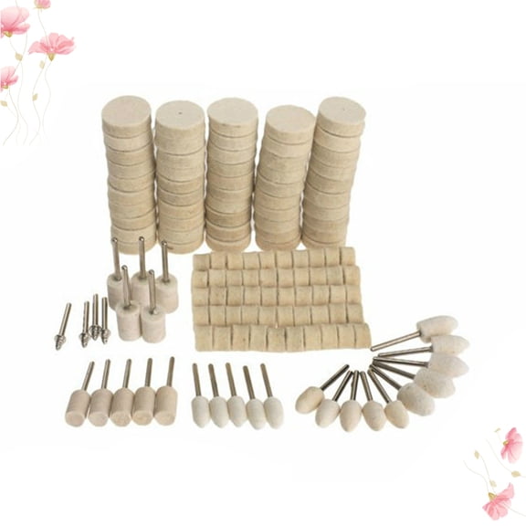 PAMINGONO Felt Wool Polishing Wheel Set 129Pcs for Metal Surface Waxing Buffing Pad