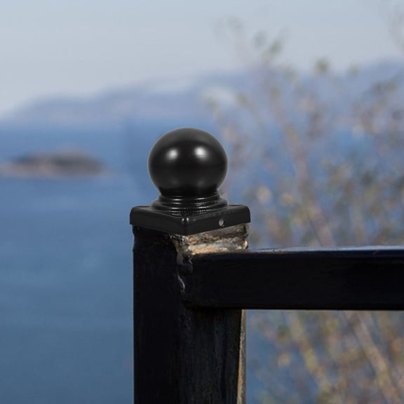 PAMINGONO Black Metal Post Caps for Outdoor Fence Decoration with Stable Durable Construction