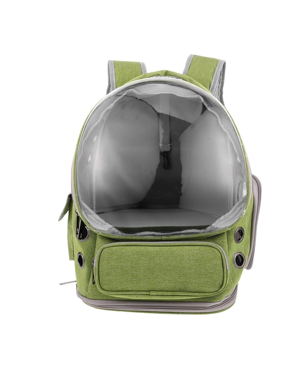 Cat Travel Carrier, Green, Spacious Interior, Breathable Material, Foldable Convenience