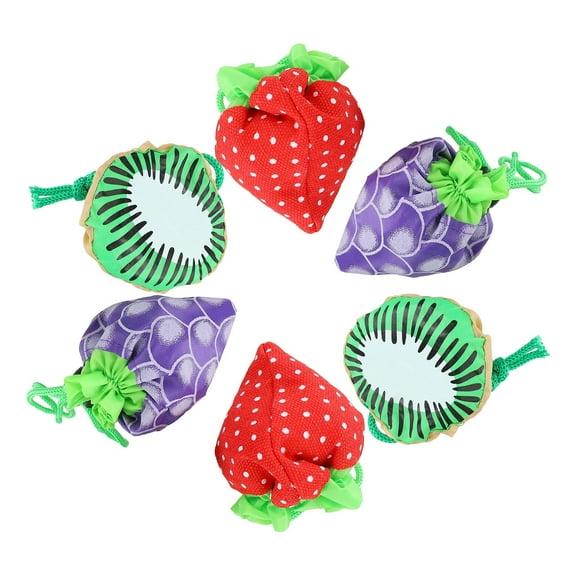 PAMINGONO Reusable Foldable Fruit Shaped Bags Polyester 6Pcs 21In X 15In