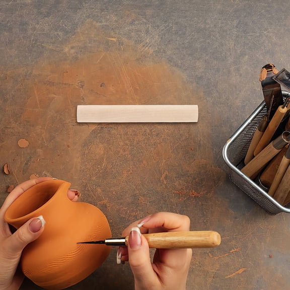 PAMINGONO Wooden Clay Shaping Tool Rolling Dough Beige 1 Piece for Artists and Crafters