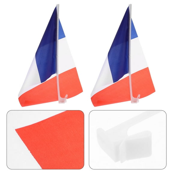 PAMINGONO 2Pcs Vehicle Flag Polyester Material Car Flag with Pole Easy to Attach and Remove Decor