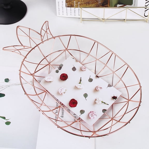 PAMINGONO Fruit Bowl Cute Pineapple Shape Iron Storage Organizer 1Set