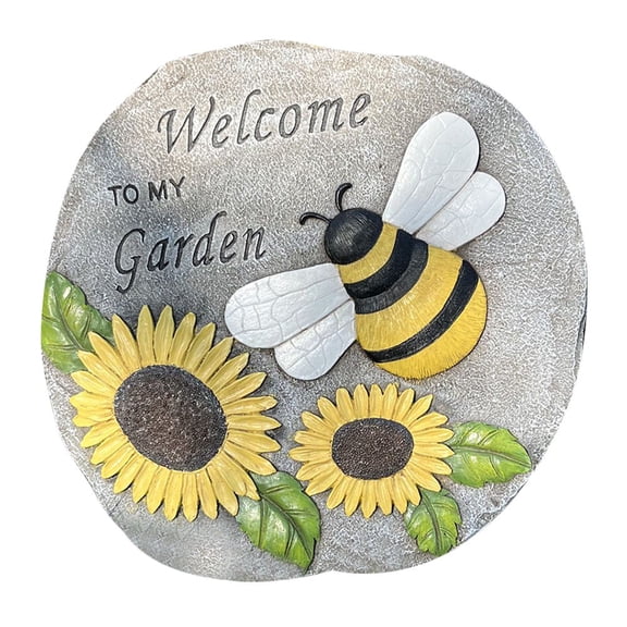 PAMINGONO Garden Ornaments Round Stepping Stone Multi Resin Pathway Stones for Walkway 1Pcs