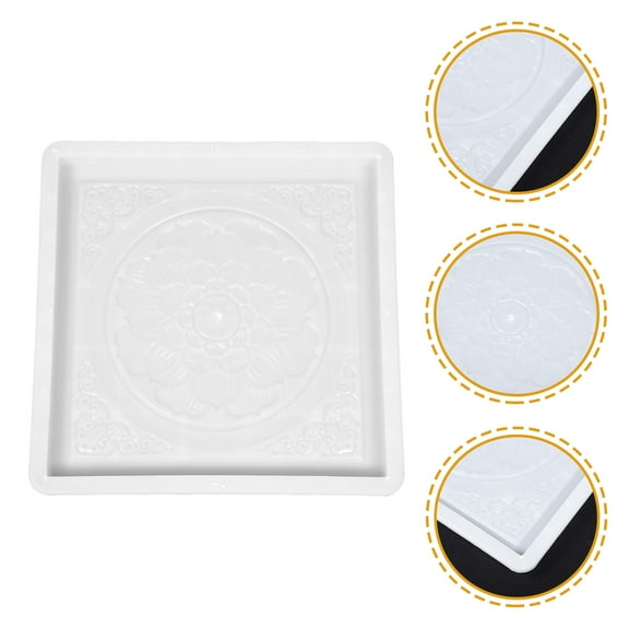 PAMINGONO Garden Yard Patio Mold 1Pack Traditional Design Square Shape Vintage Pattern Cement Tile Mold For Landscaping