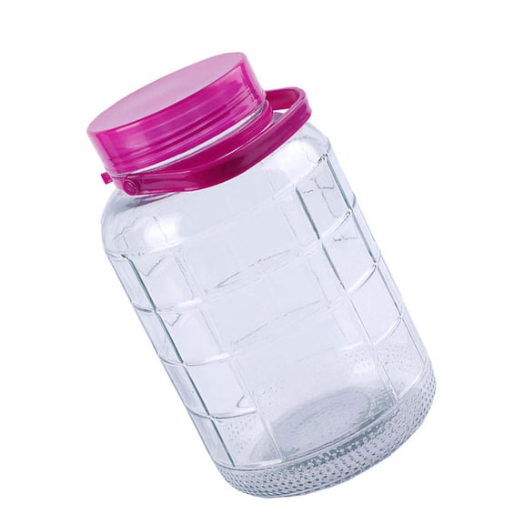 PAMINGONO Glass Pickle Jar with Sealed Lid, Transparent 3L Container for Home Kitchen Use
