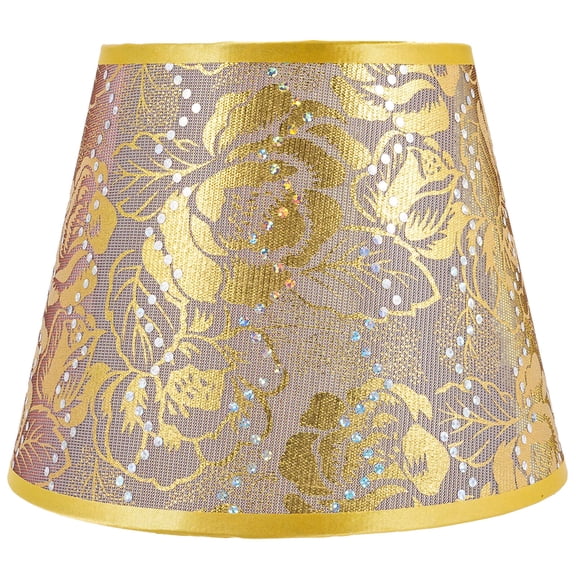 PAMINGONO Drum Shades For Lamps Floral Lampshade Golden Fabric 1Pcs 8.7x6.7in