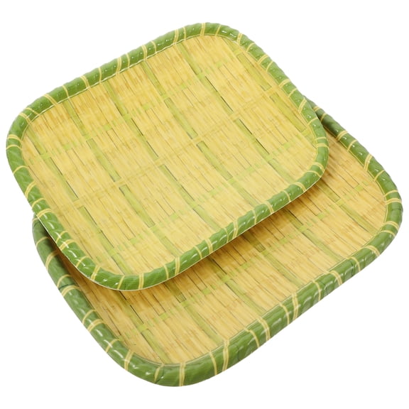 PAMINGONO Green Portable Dessert Serving Tray for Decor with Smooth Surface and Safe Material 2Pcs Square