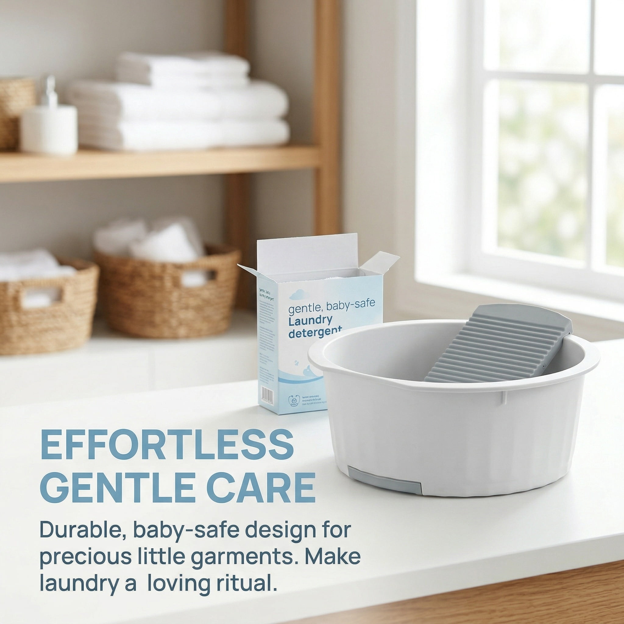 Medical Sign Rn PAMINGONO Grey PP Washboard Basin Set for Home Laundry, Durable and ...