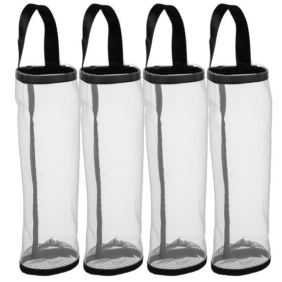 PAMINGONO Grey Trash Bag Storage Rack 4Pcs Plastic Grocery Bag Holder For Household Items