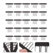 PAMINGONO Wig Teeth Clips Black Steel 6-Teeth for Long-Term Use and Various Purposes 25Pcs
