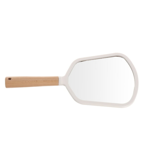 PAMINGONO Handheld Mirror 1Pc Makeup Mirror Portable Small Hand Mirror for Women Daily Travel Use Wooden Glass Plastic