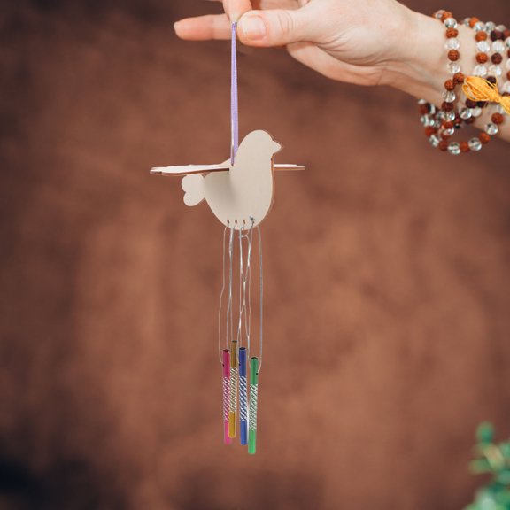 PAMINGONO Decorative Hanging Bird Wind Chimes Set for Outdoor Patio or Porch, 13x13x7 cm, Garden Home Decor