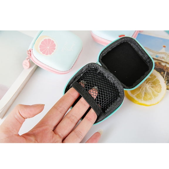 PAMINGONO Earphone Case PU Hard Box for Travel and Small Accessories