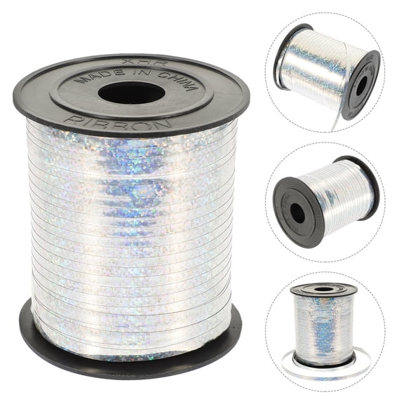 PAMINGONO 1 Roll Ribbons for Crafts Silver PVC Plastic DIY Crafts for All Users