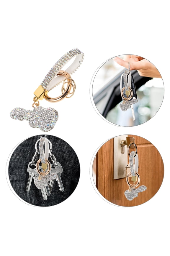 Instrument Key Pendant Rhinestone Key Ring Women Luxury Design 1Set