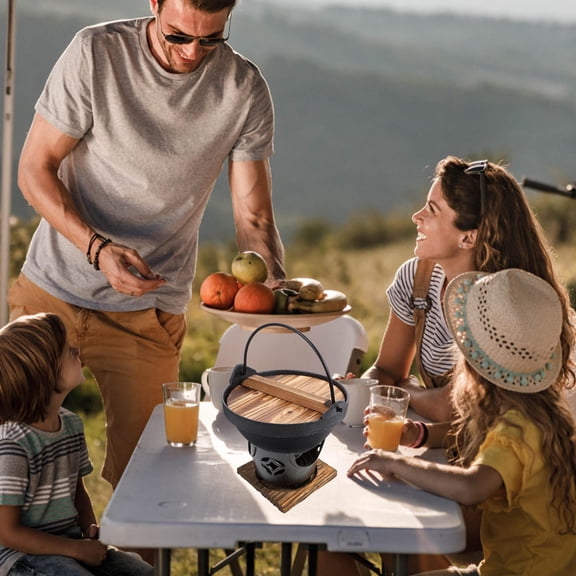 PAMINGONO Iron Soup Pot 17.8 x 17.8 x 3.9 In Cast Iron Cookware for Simmering and Stewing 1 Set