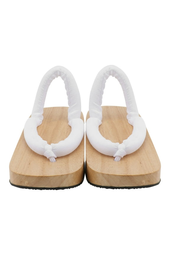 Japanese Clogs for Women Wood and Rubber Non-Slip Sole Round Toe Chic Design Comfortable Wear 1 Pair 9.2In