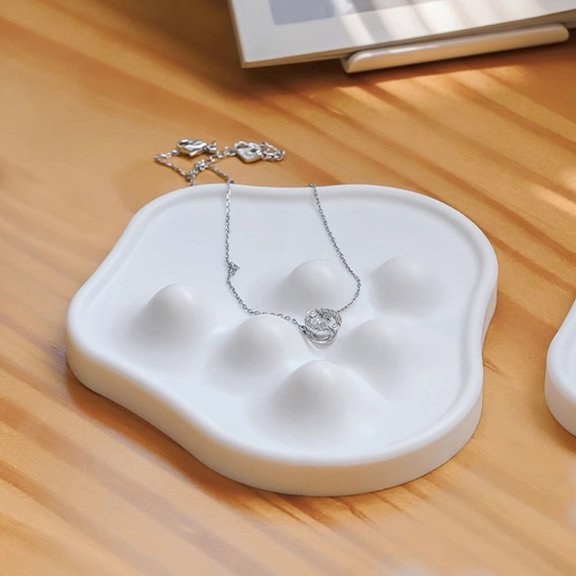 PAMINGONO Jewelry Display Tray for Storage White PP Smooth Surface Perfect for Organizing Rings Earrings Necklaces 9.5 x 6.5 inches